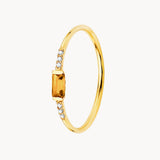 Anillo Oro 18kt citrino y diamantes Ottilie