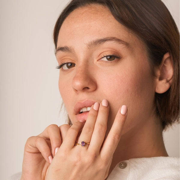 Anillo Oro 18kt amatista Stella