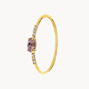 ANILLO AMATISTA Y DIAMANTES ANNE