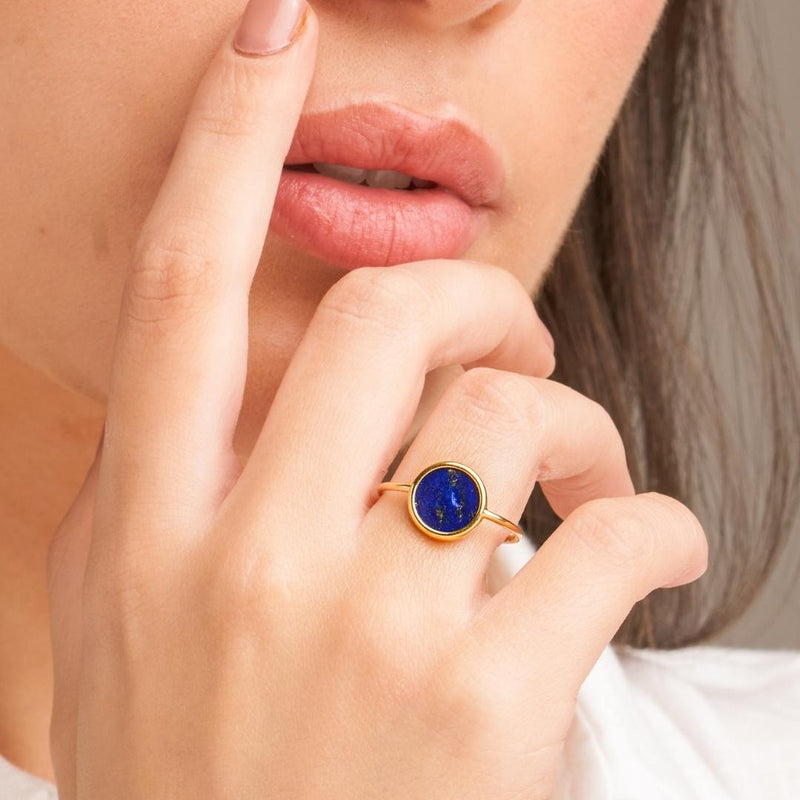 Anillo Oro 18kt lapislazuli Malina