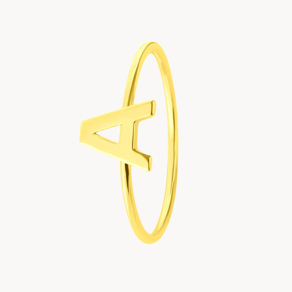 Anillo Oro 18kt liso Inicial