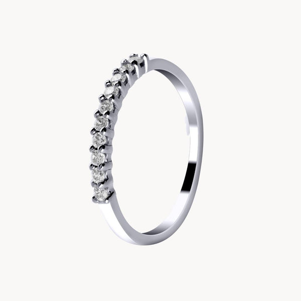 Anillo media alianza Oro blanco 18kt con diamantes 0.21 quilates Annabella