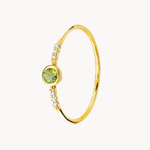 ANILLO OLIVINO Y DIAMANTES KADER