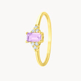 ANILLO ORO 18 KILATES AMATISTA Y DIAMANTES CLARISE