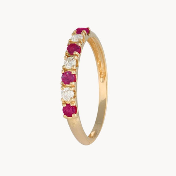 Anillo Oro 18kt rubies y diamantes Victoire