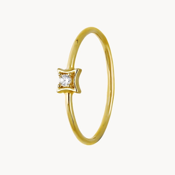 Anillo solitario Oro 18kt con circonita Sanne