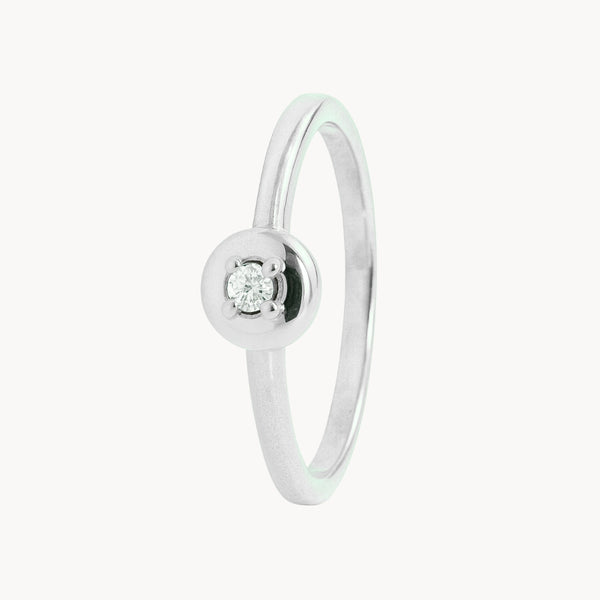 ANILLO SOLITARIO CIRCULO CON DIAMANTE 0.090 QUILATES ALOISIA