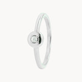ANILLO SOLITARIO CIRCULO CON DIAMANTE 0.090 QUILATES ALOISIA