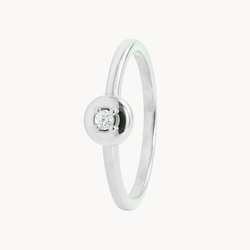 ANILLO SOLITARIO CIRCULO CON DIAMANTE 0.090 QUILATES ALOISIA