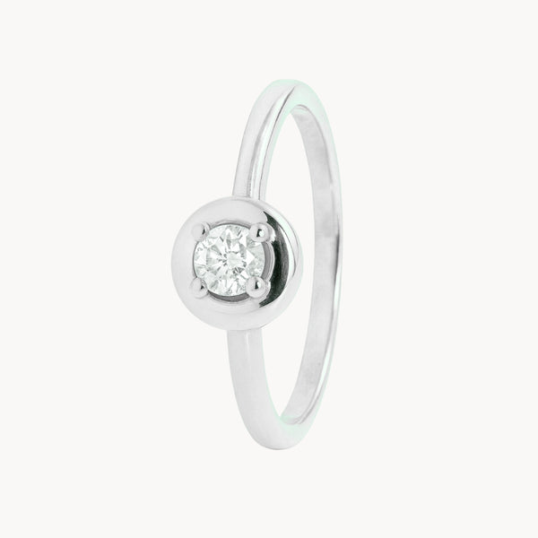 ANILLO SOLITARIO CIRCULO CON DIAMANTE 0.15 QUILATES ALOISIA