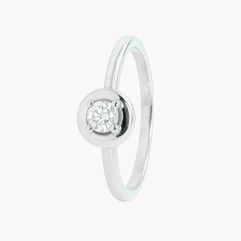 ANILLO SOLITARIO CIRCULO CON DIAMANTE 0.15 QUILATES ALOISIA