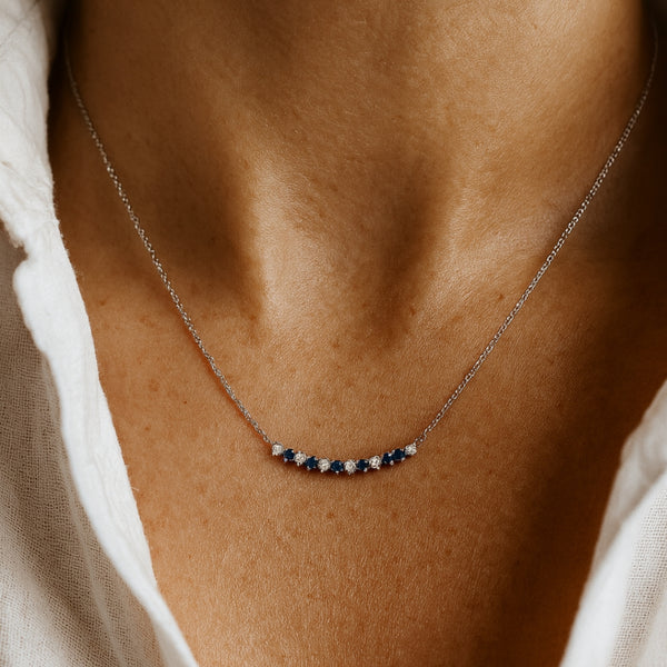 COLLAR ZAFIROS CON DIAMANTES ANETA