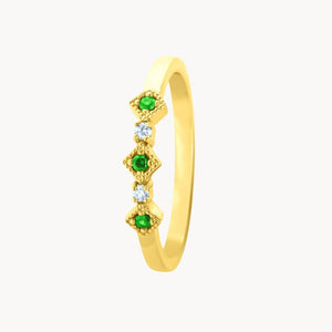 VITALIA EMERALD AND DIAMOND RING