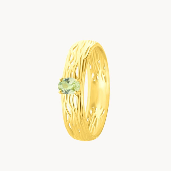 Anillo Oro 18 kilates con olivino Giuliana