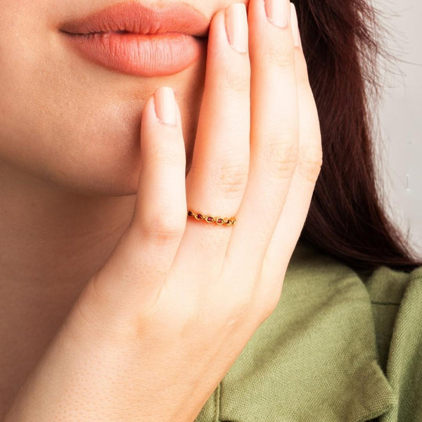 Anillo Oro 18 kt con rubies Liana