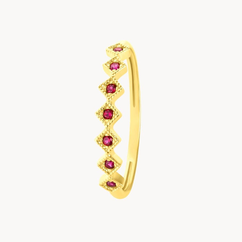 Anillo Oro 18 kilates con rubies Luciana