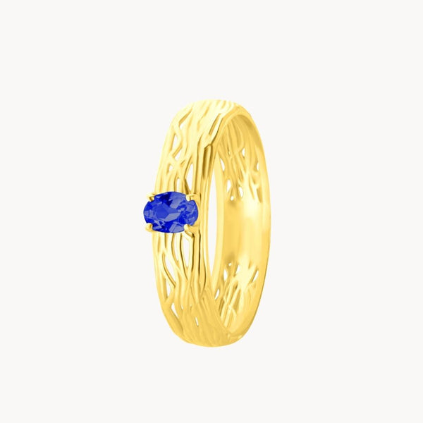 Anillo Oro 18 kilates con zafiro Giuliana