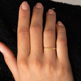 Anillo Oro 18 kilates esmeralda rubi zafiro Clarissa