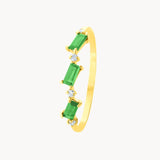 Anillo Oro 18 kilates esmeraldas y diamantes Geneva