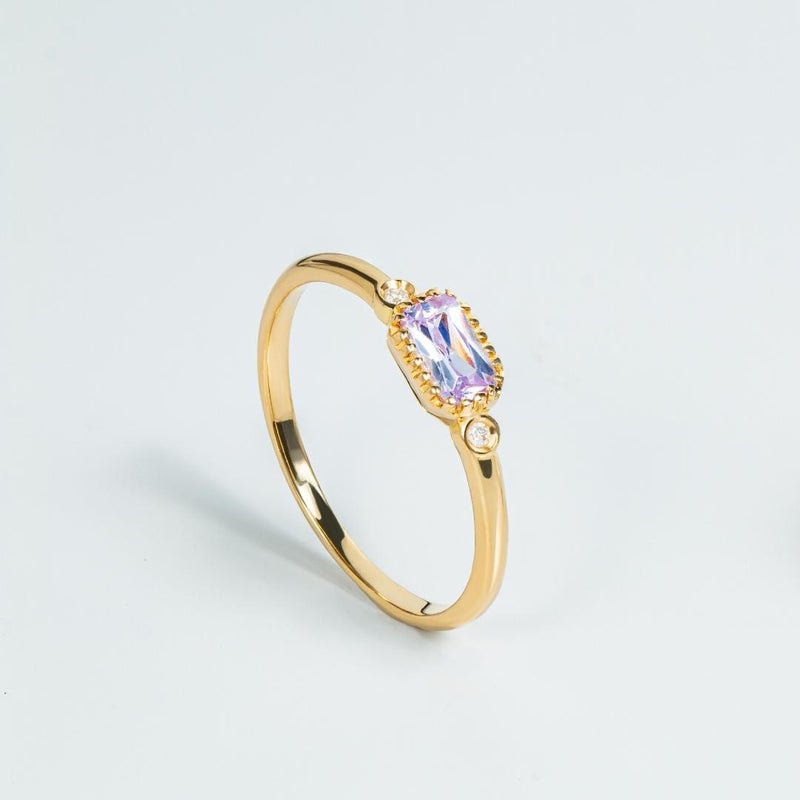 Anillo Oro 18kt tanzanita y diamantes Birthday Stone diciembre