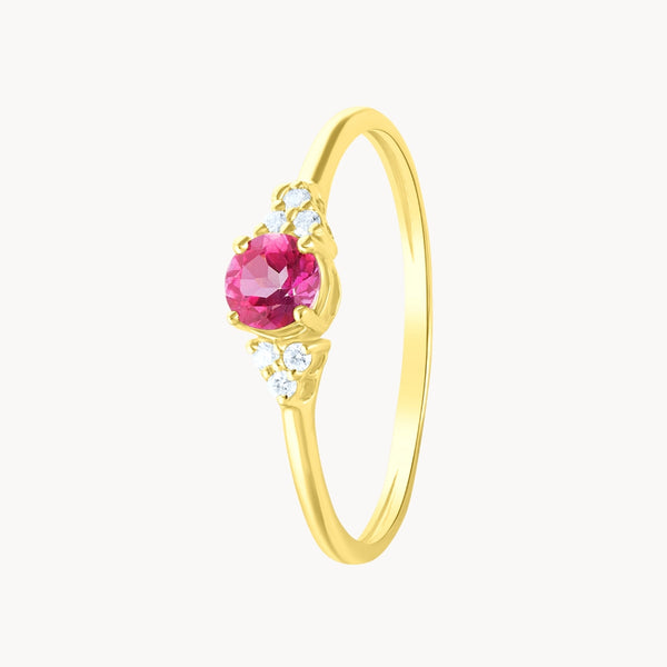 Anillo Oro 18kt topacio rosa y diamantes Nikol