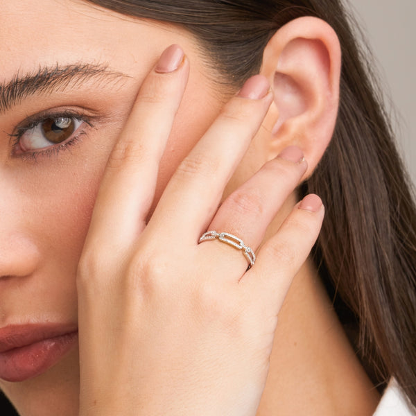 Anillo Oro rosa 18 kilates  diamantes Dorit