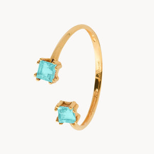 ANILLO ABIERTO CON TOPACIOS AZULES HAIDEE