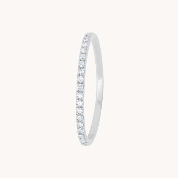 Anillo media alianza Oro blanco 18 kilates con diamantes Gitta