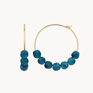 PENDIENTES AROS CON AGATAS AZULES IDAIRA