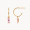 EARRINGS HOOPS PINK ZIRCONIA MICAELA