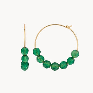 PENDIENTES AROS CON AGATAS VERDES IDAIRA