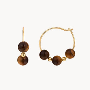 TIGER EYE HOOP EARRINGS AND MURIEL BALLS