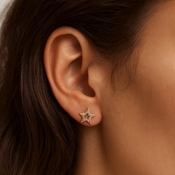 PENDIENTES ESTRELLAS CON DIAMANTES BLANCHE