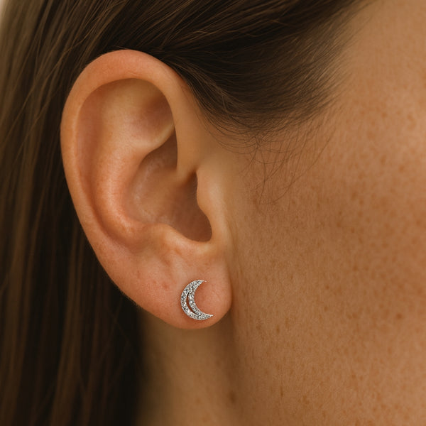 PENDIENTES LUNAS CON DIAMANTES BLANCHE