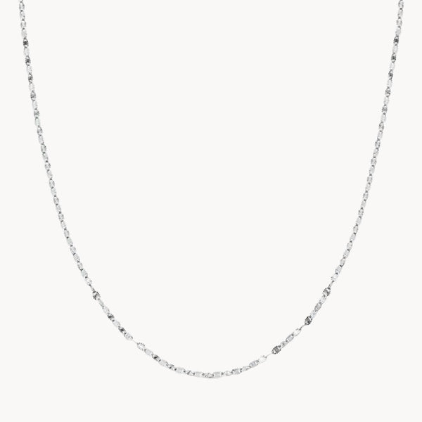 Cadena Oro blanco 18kt maciza diamantada Siena