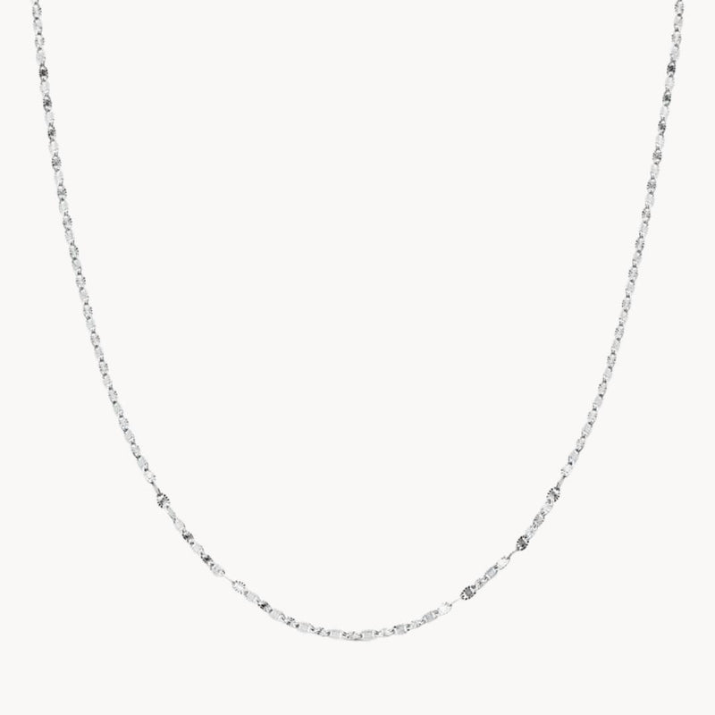 Cadena Oro blanco 18kt maciza diamantada Siena