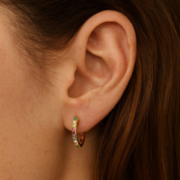 PENDIENTES AROS CON TOPACIOS DE COLOR CASEY
