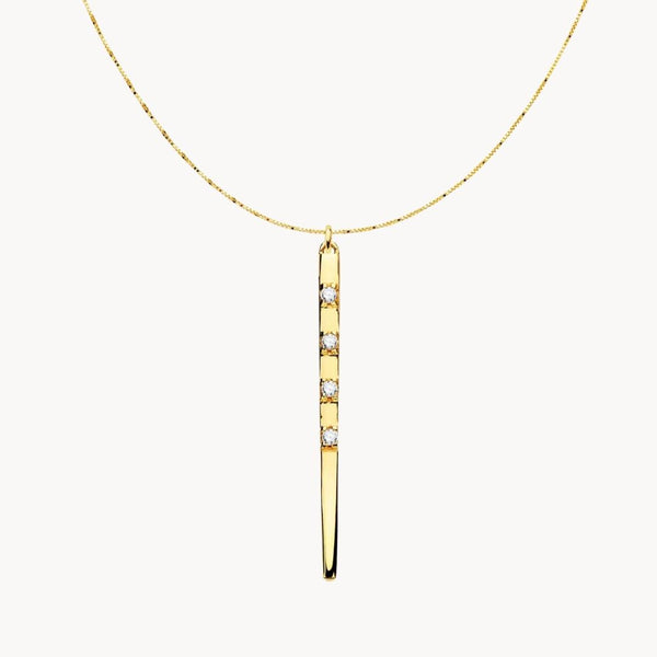 Colgante Oro 18kt barrita con circonitas Zada