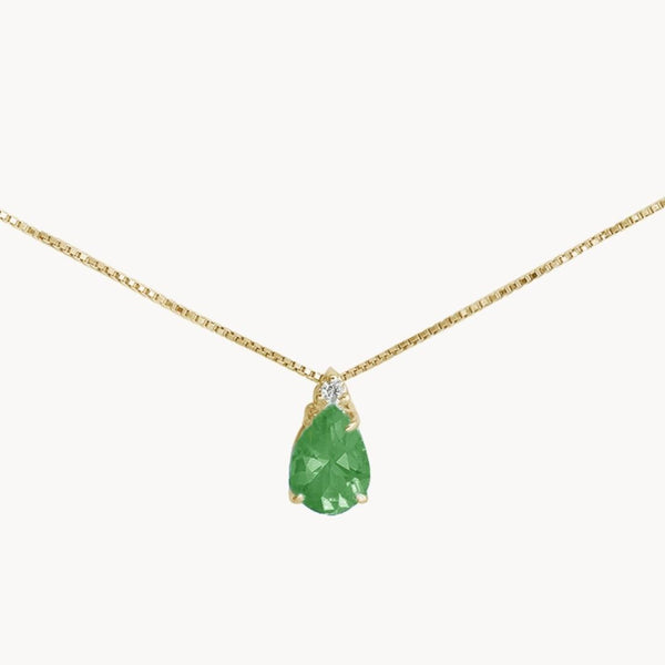 Colgante Oro 18kt esmeralda y diamante Jessica