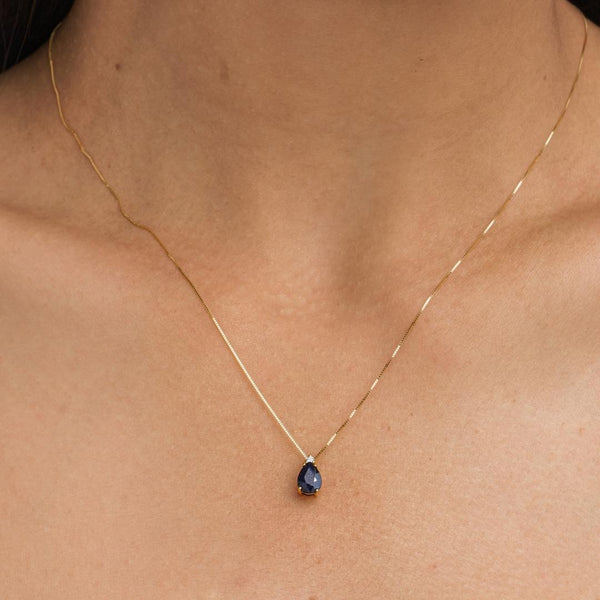 Colgante de Oro 18kt zafiro y diamante Jessica