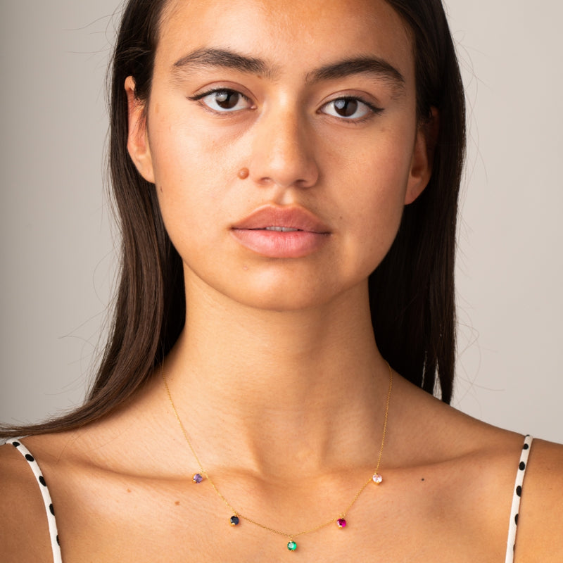 Collar de Oro 18kt circonitas de color Aitana