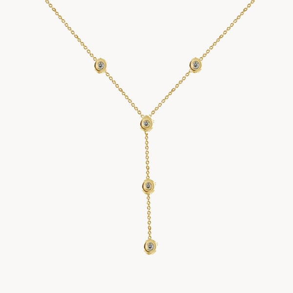 Collar Oro 18kt con diamantes y cadena Gabriela