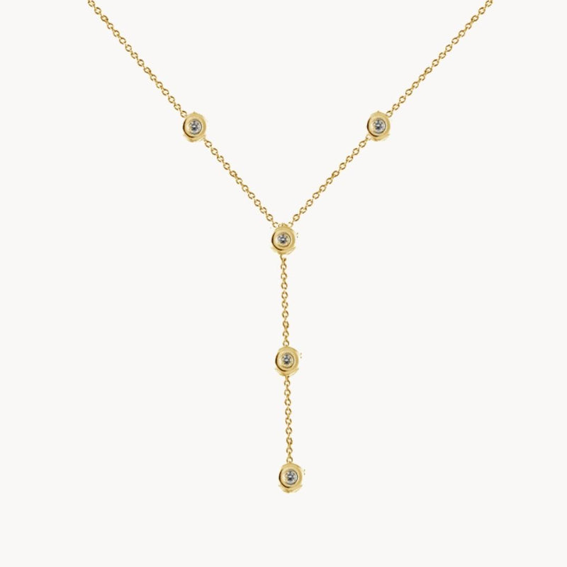 Collar Oro 18kt con diamantes y cadena Gabriela