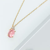 Colgante Oro 18kt turmalina rosa y diamantes Allegra