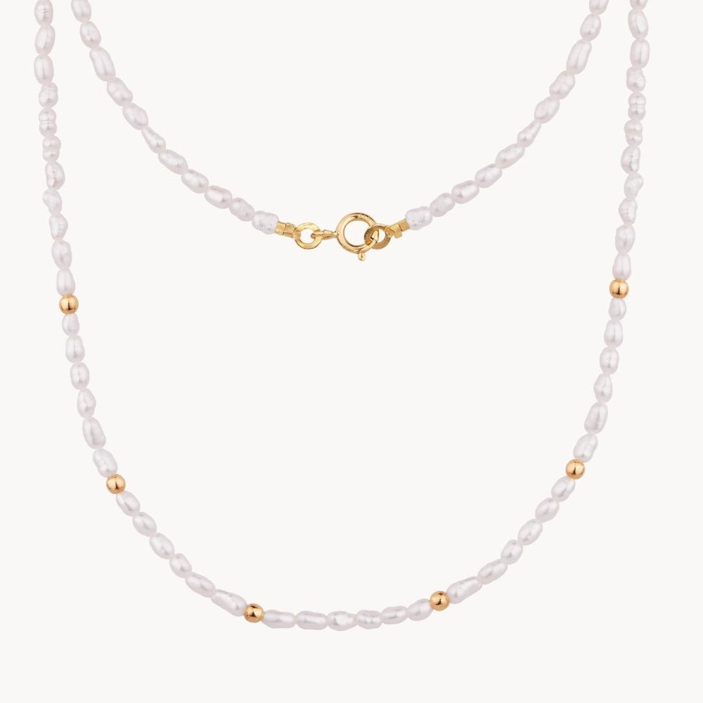 Collar Largo - Metal, Perlas De Cristal, Resina Y Strass, Dorado, Blanco Nacarado, Negro Y