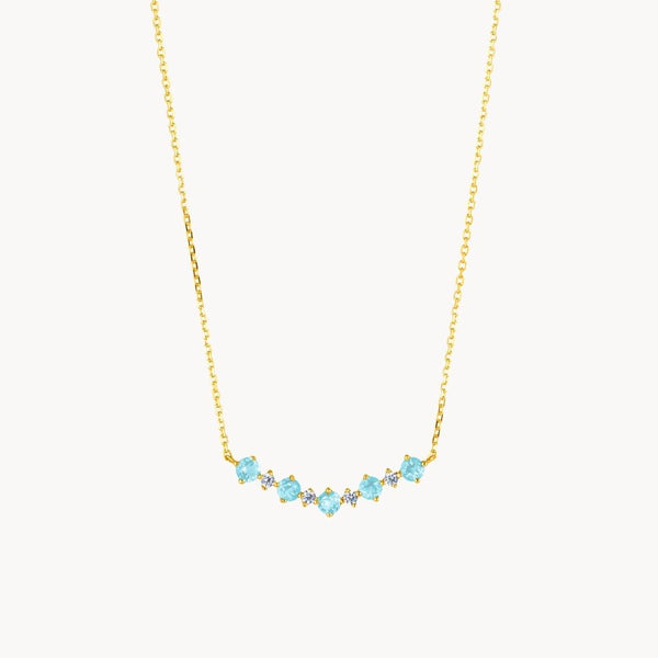 Collar Oro 18 kilates topacios azules y circonitas Korina