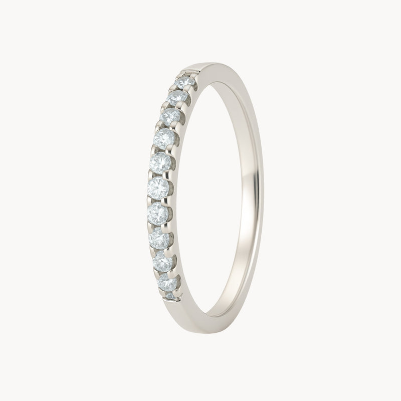 ANILLO MEDIA ALIANZA CON DIAMANTES 0.10 QUILATES DENICE