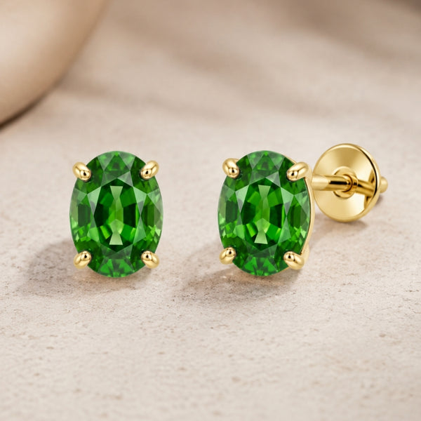 PENDIENTES ESMERALDA OVAL 7X5 HILDA