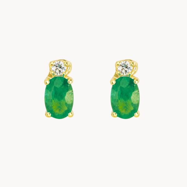 EMERALD AND DIAMOND EARRINGS FENNA