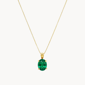 Colar com Esmeralda Oval Grande Elsa